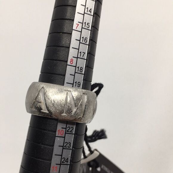 MOOBY AMORE silver tone textured chunky ring Sz 9 1/2 - Picture 10 of 16